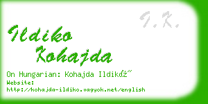 ildiko kohajda business card